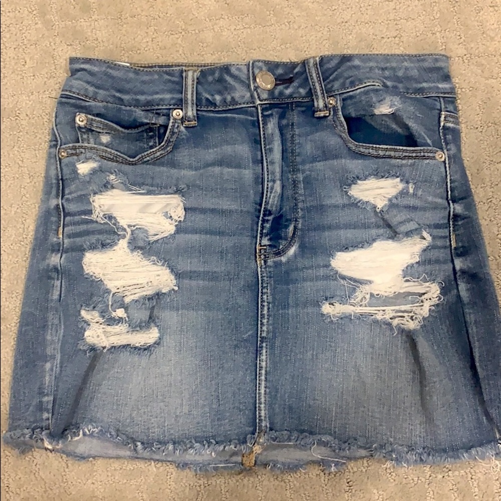 American eagle high rise jean skirt